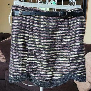 I Love Ronson Sz 2 tweed style skirt with belt